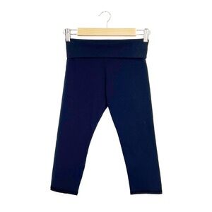 Solow Crop Foldover Legging Girl’s Size Large (14) Navy Blue cropped New NWT